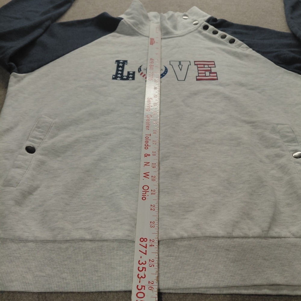 Solheim Cup Womens XXL Golf Side 1/4 Snap Gray Mock Neck Sweatshirt Logo Graphic - Picture 5 of 10